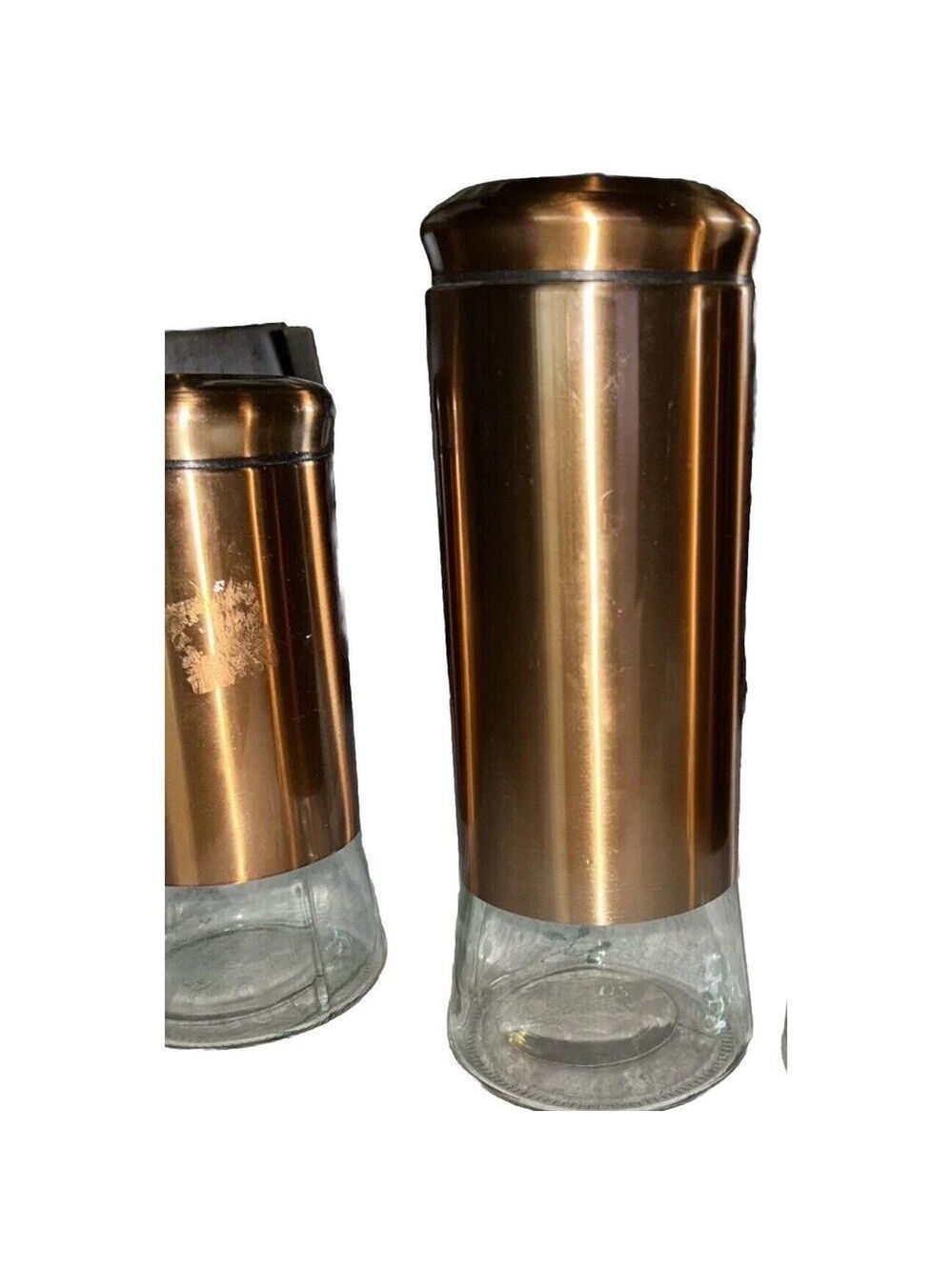 2 Glass colored cylinders for storage